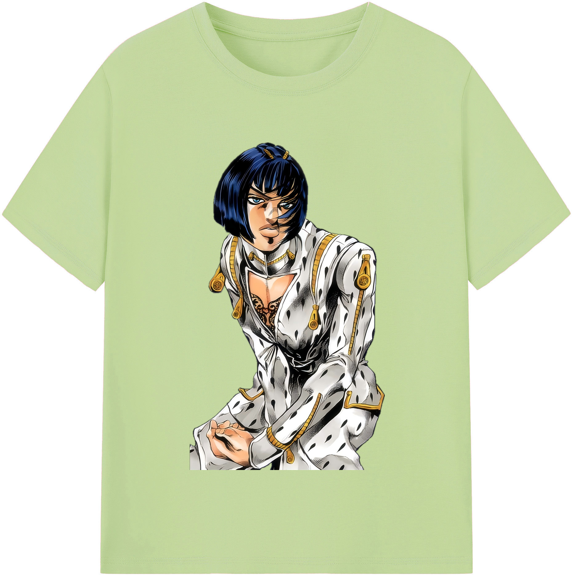 （画像用） ジョジョの奇妙な冒険 ブローノ?ブチャラティ JoJo's Bizarre Adventure Bruno Bucciarati 綿100％半袖Tシャツ（フロントプリント）